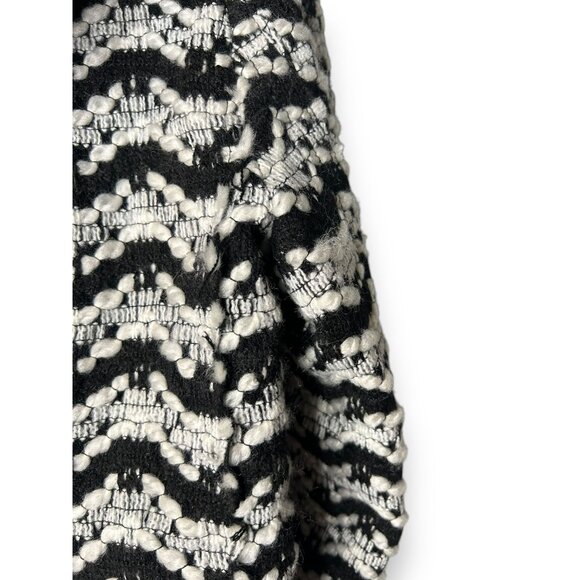 POL Black White Tweed Relaxed Crop Blazer Jacket Zig zag corpcore - Picture 6 of 10